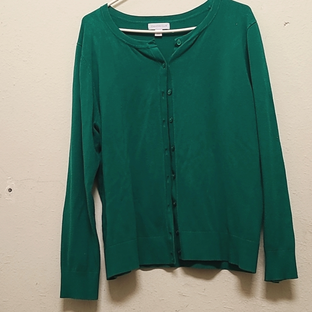 Charter Club Women's Large cardigan, Emerald green
